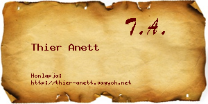 Thier Anett névjegykártya